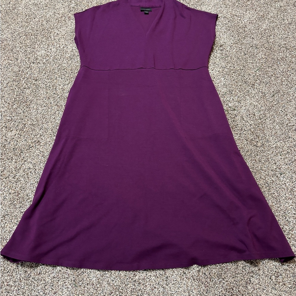J. Jill Wearever Collection Deep Purple V-Neck Dress Women’s Small with Pockets